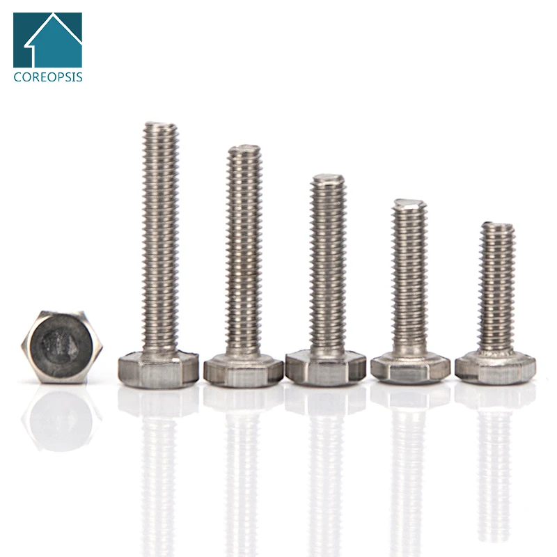 

M6 M8 M10 304 Stainless Steel Thin Hexagon Hex Head Screw Hexagonal Bolt Screws Bolts Length 4mm-90mm