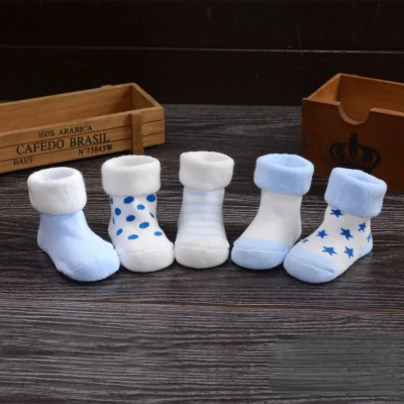 5 Pair High Quality Thicken Cartoon Comfort Cotton Newborn Socks Kids Boy New Born Baby Girl Socks