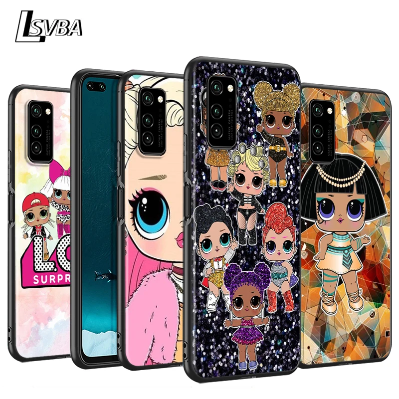 

L O L Dolls Cute Kids Silicone Cover For Huawei P50 P40 P30 P20 Pro P10 P9 F8 Lite E Plus 2016 5G Black TPU Phone Case