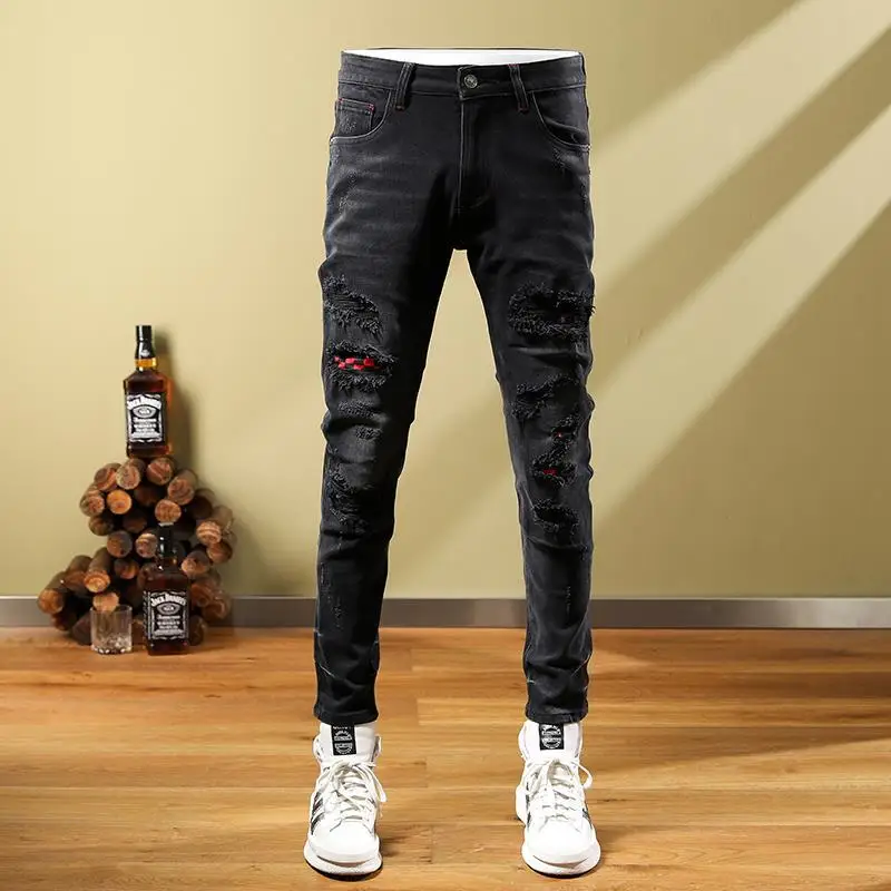 

Мужские рваные джинсы, мужская одежда Y2k, джинсы, джинсы, мужские джинсы, мужские брюки-карго