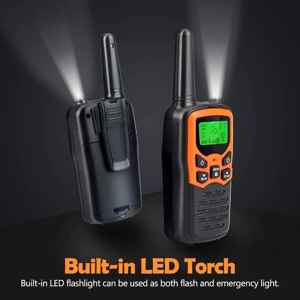 2Pcs Handheld Walkie Talkie Kids Two-way Radio Set UHF 400-470MHz Long Range  Made of Hard and Durable ABS Material Drop-Proof