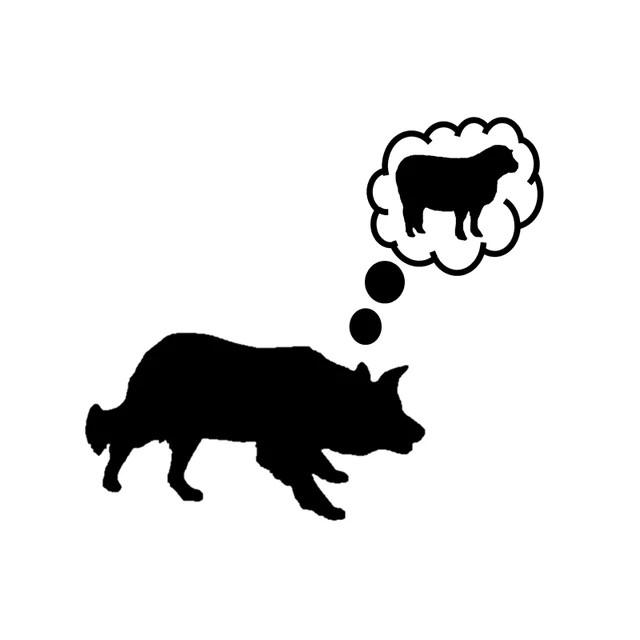

14.4CM*12.7CM Funny Border Collie Sheep Vinyl Car Sticker Decal Black Silver