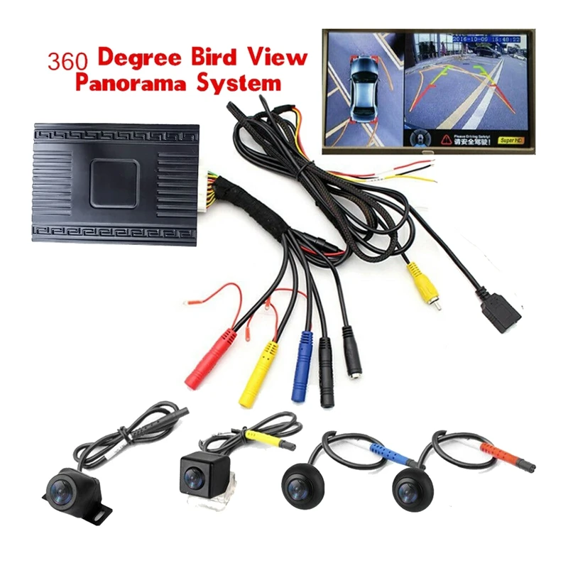 Car 360°1080P HD Bird View Parking Panoramic System DVR Seamless Recording Rearview Camera + 4 Kit |