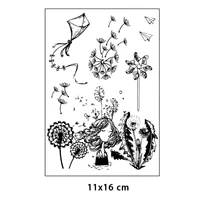 kite and plants clear stamps for diy scrapbooking card fairy transparent rubber stamps making photo album crafts template