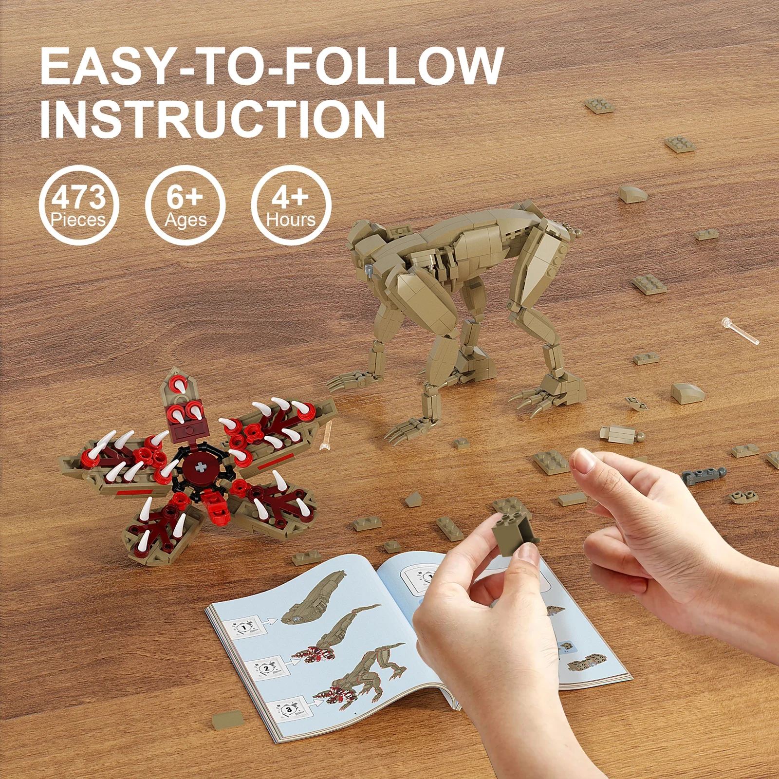 473 шт. Детский конструктор Demodog Monster Eleven Brickheadz