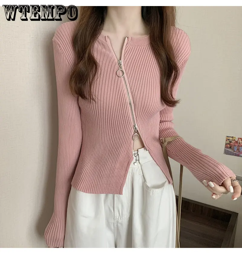 

Женский трикотажный свитер, корейский Кардиган с длинным рукавом, Приталенный топ, верхняя одежда на осень и зиму