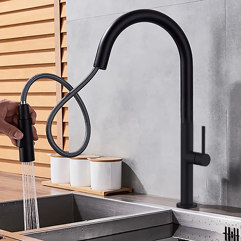 

Pull Out Kitchen Faucet 304 stainless steel Kitchen Faucet Pull Out Sink Water Tap Single Handle Mixer Tap Kitchen Shower Faucet