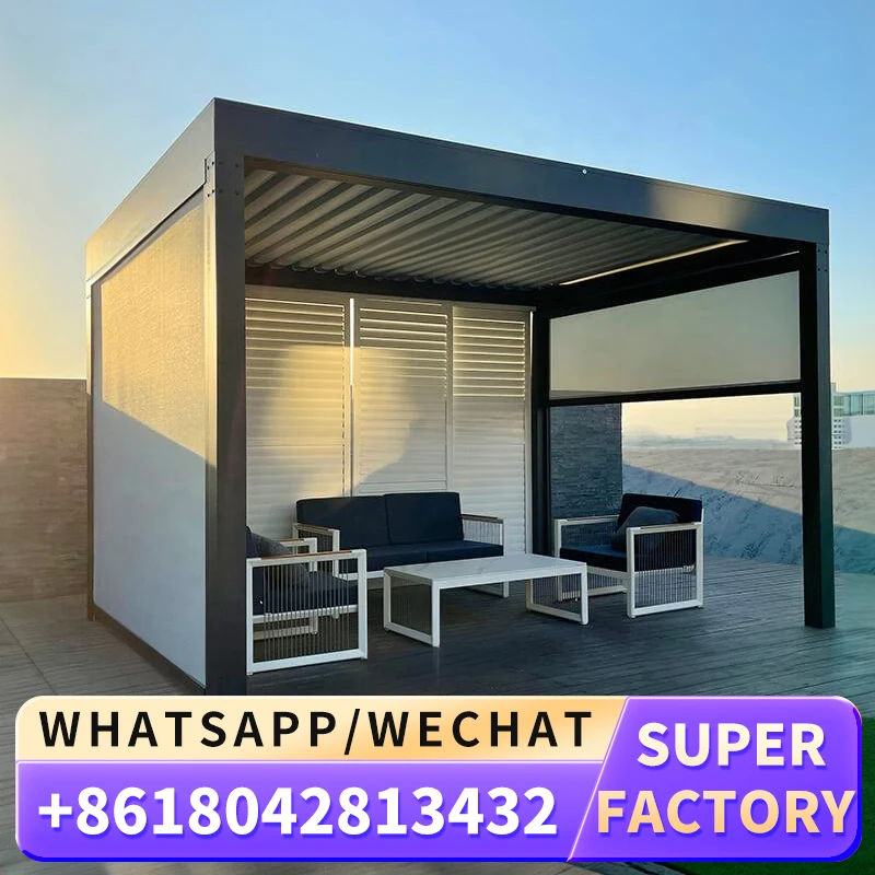 Водонепроницаемый современный навес для сада стальной бассейн биоклиматические