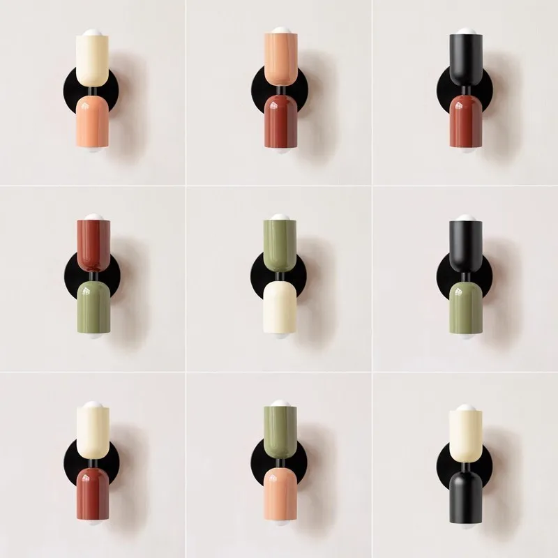 

Скандинавский настенный светильник E27, цветные железные бра для спальни, коридора, прикроватного столика, коридора