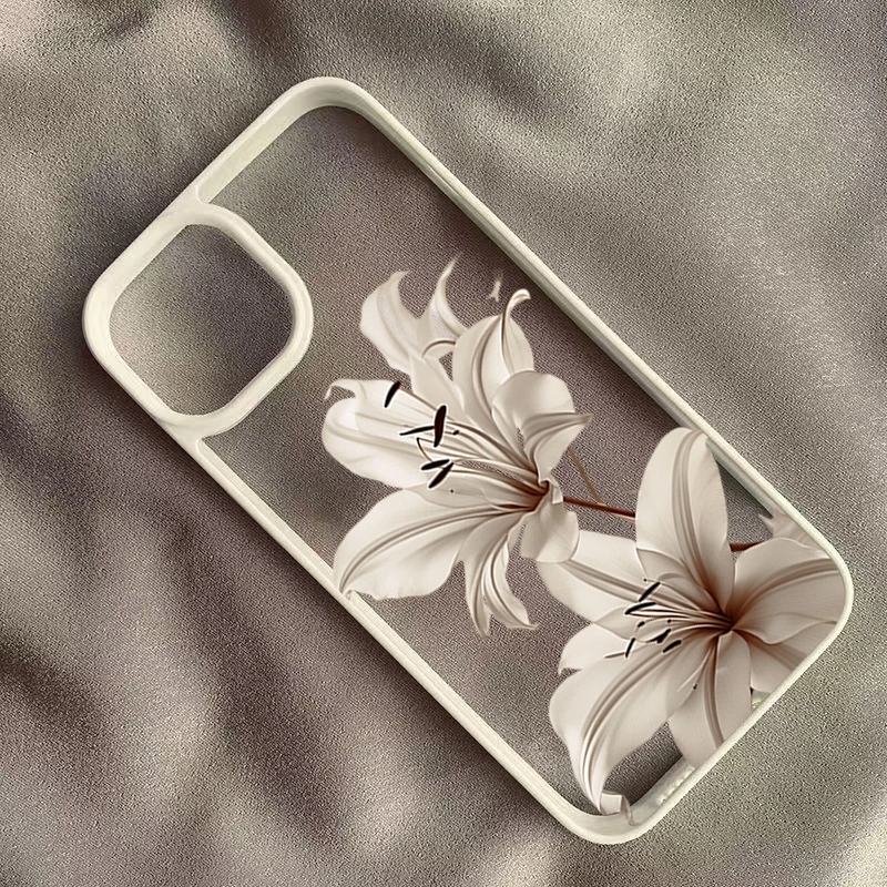 Фото Чехол для телефона Samsung Galaxy S25 S26 Ultra A56 A55 A54 A53 A16 A15 A35 A34 5G S21 S23 FE S24: Элегантный винтажный чехол с цветочным узором «Лилия» №3