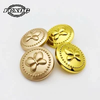 10pcs golden butterfly design clothes decoration buttons 15mm small buttons for shirt sewing accessories 20mm metal snap button
