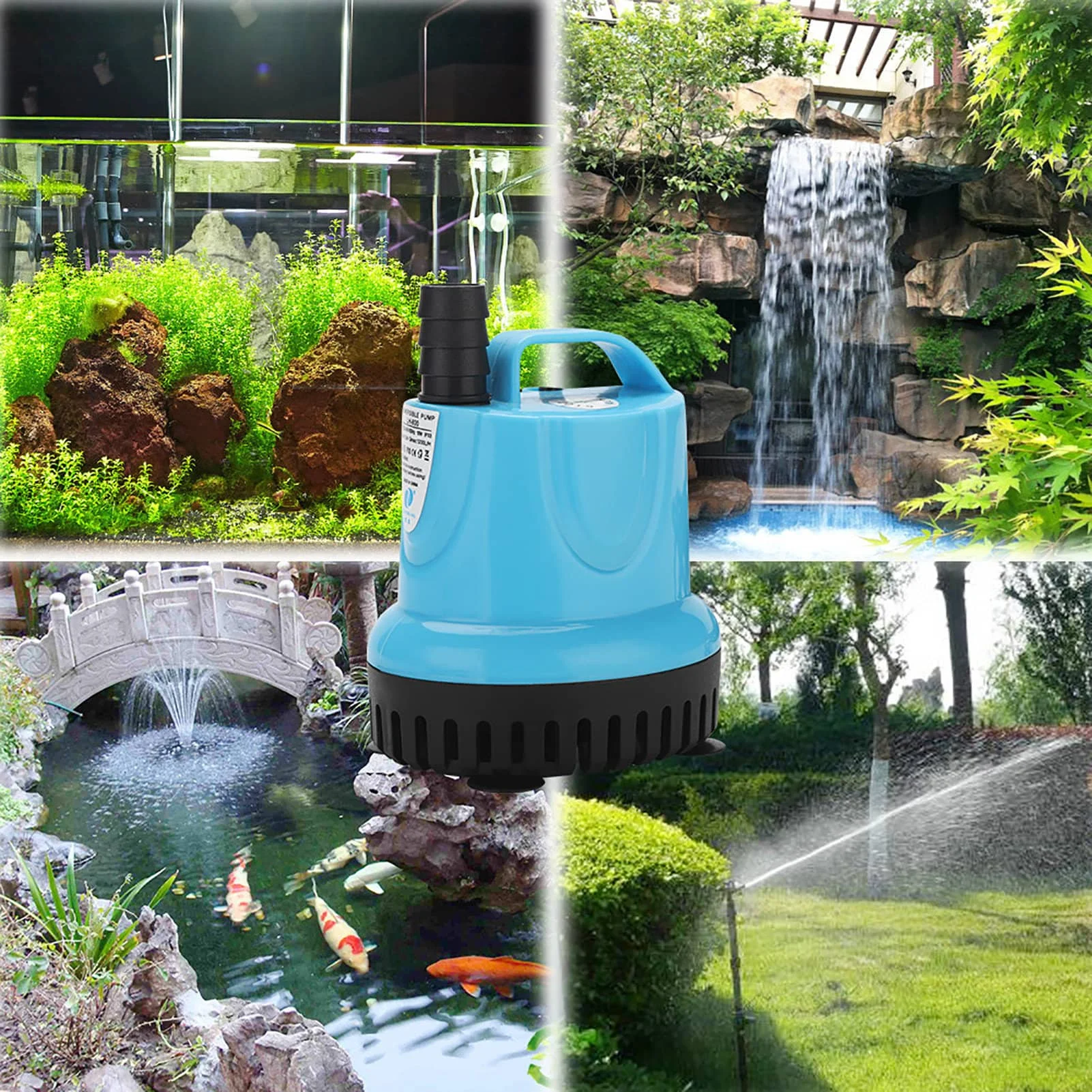 

10/18/25W 600-1800L/H Submersible Water Pump 220-240V Aquarium Fish Pond Tank Spout Temperature Control Dirty Water Clean