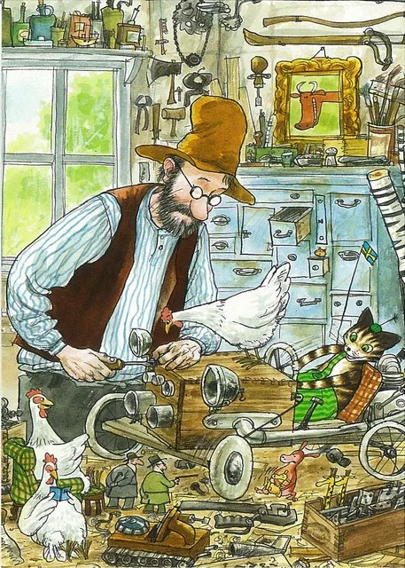 

Аниме швейцарское искусство Pettson and Findus постеров на холсте