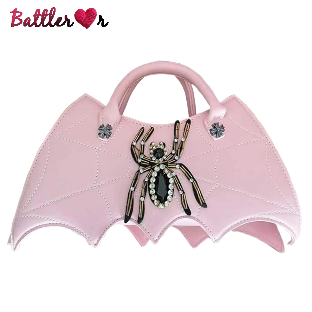 

Spider Web Shape Bag for Women Punk Handbags and Purses Luxury Designer Women Harajuku Motorcycle Crossbody Messenger Bag Bolsas