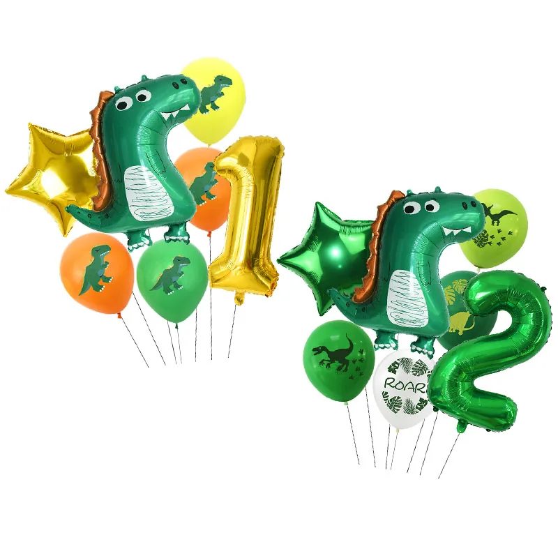 

7pcs/lot Dinosaur Foil Balloons 32inch Green Number Balloons Dinosaur Party Dino Theme Birthday Jungle Party Decoration Globos