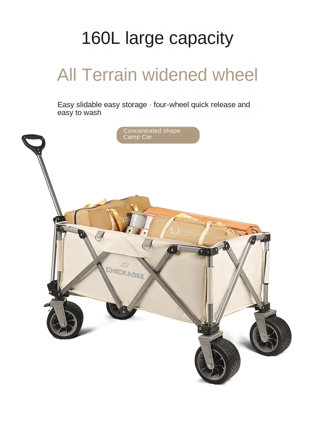 

TLL Outdoor Camping Portable Folding Trolley Camping Gathering Picnic Car