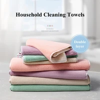 house double layer thickened countertop dishcloth no trace super absorbent kitchen microfiber towels cleaning products for home