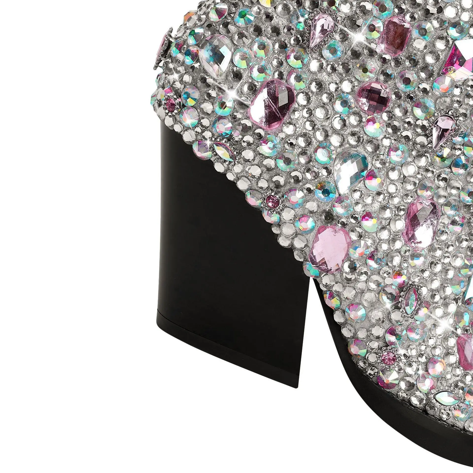 Женские ботильоны с острым носком на платформе