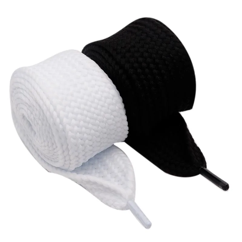 Плоские шнурки Coolstring, толстые плоские шнурки, толстовка с капюшоном, шнурки на талии, 4 см, черные и белые, для детей и взрослых