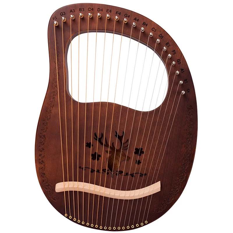 ARPA de madera de caoba, instrumento Musical de 19 cuerdas, arpa de Lira con herramienta de afinación para principiantes