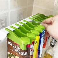spice bag holder seasoning sugar pepper containers plastic organizer shelves wall rack condiment storage kitchen accessories