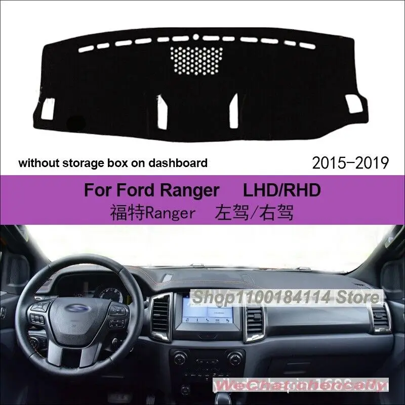 

Black Suede Car Dashboard Cover Dash Board Mat Carpet Pad For Ford Ranger 2015-