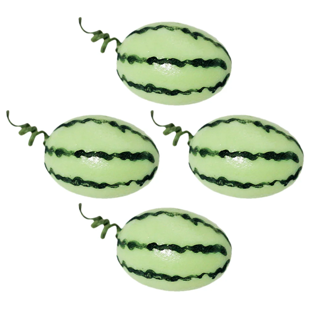 

4 Pcs Cognition Toy Miniature Things Watermelon Model Fruit Simulation Artificial Resin Ornament Toys