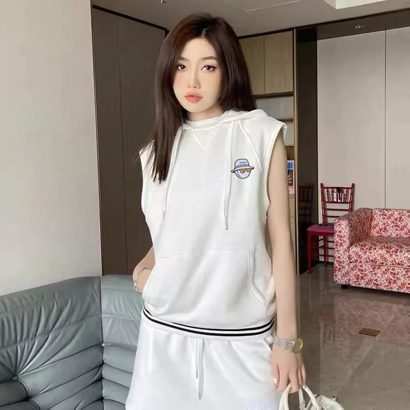 Summer New Luxury T-Shirt 2022 Golf Clothing Women's Spring Golf Suit Casual Hooded White Jacket Ladies Mini Skirt Malbon Golf