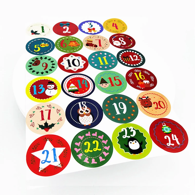 

24 шт./лист, Подарочные наклейки из крафт-бумаги