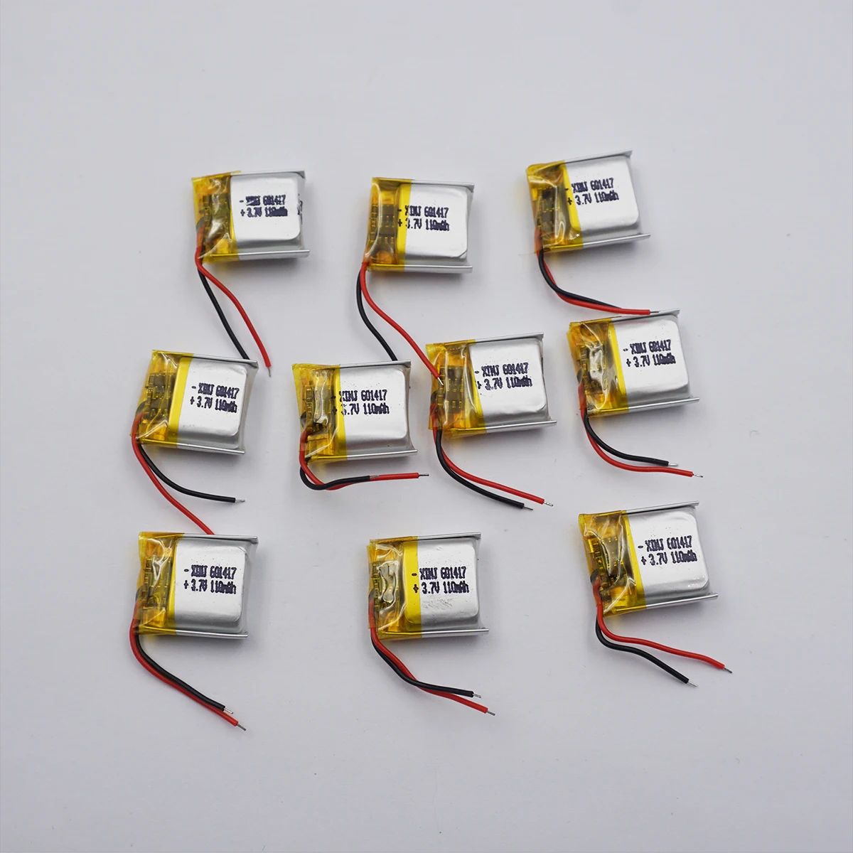 

10pcs 3.7V 100 mAh Rechargeable Polymer Li Battery 601417 Lipo For Speaker Headphones GPS Driving Recorder Bluetooth 3D Glasses
