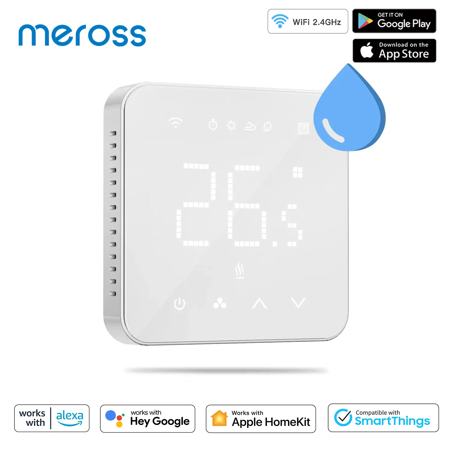 Meross Smart Wi-Fi Thermostat for Water/Gas Boiler Systerm Temperature Remote Controller Work with HomeKit Alexa Google Home