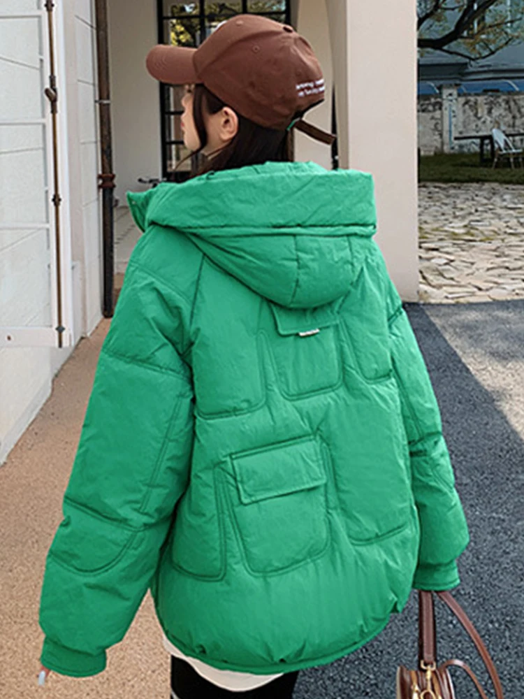 2022 Women Thicken Warm Parka Coat Fashion Loose Women's Winter Bread Coat Hooded Outwear Padded Woman Parkas Jackets