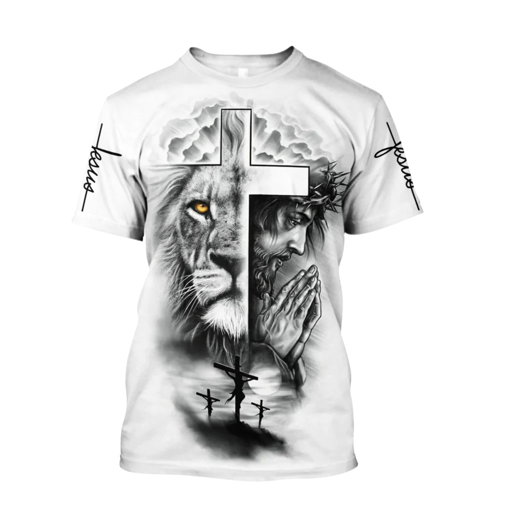 

2021 neue Marke Jesus Tattoo, 3D-Druck Herren Harajuku Streetwear Casual Modell T-Shirt 110-6xl-01