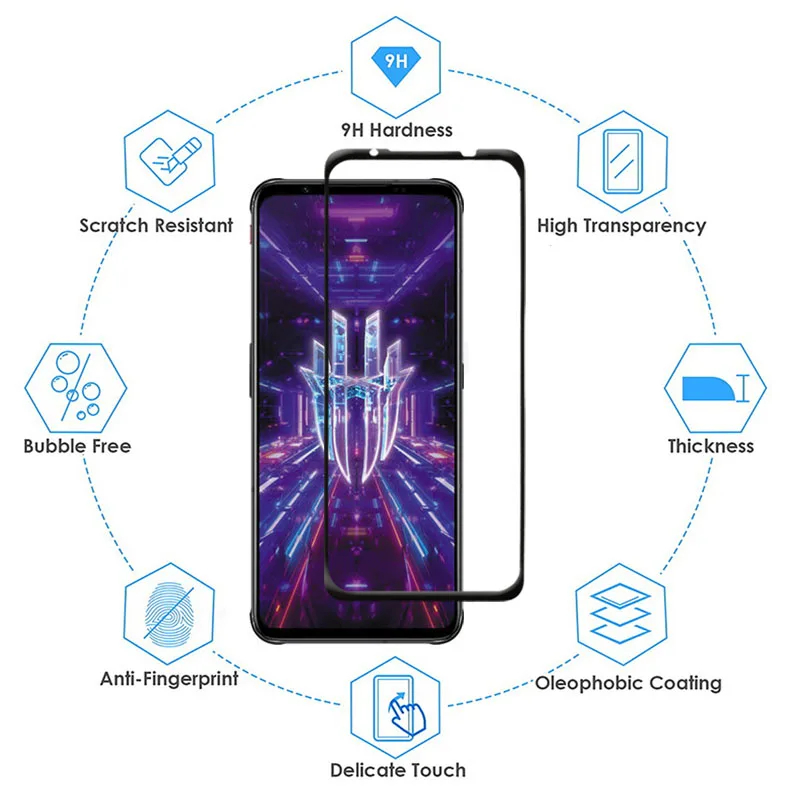 Закаленное стекло с полным покрытием 3 шт./лот защита экрана клеем для ZTE Nubia Red Magic 7