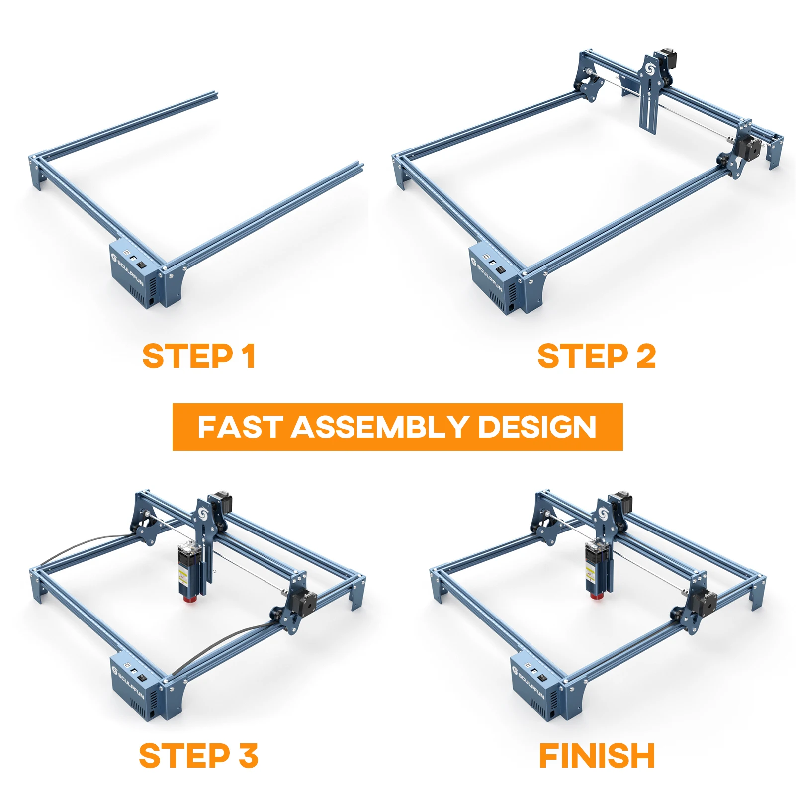 SCULPFUN S9 90W Лазерная гравировальная машина с технологией ультратонкой формировки луча для гравировки и резки дерева и акрила.