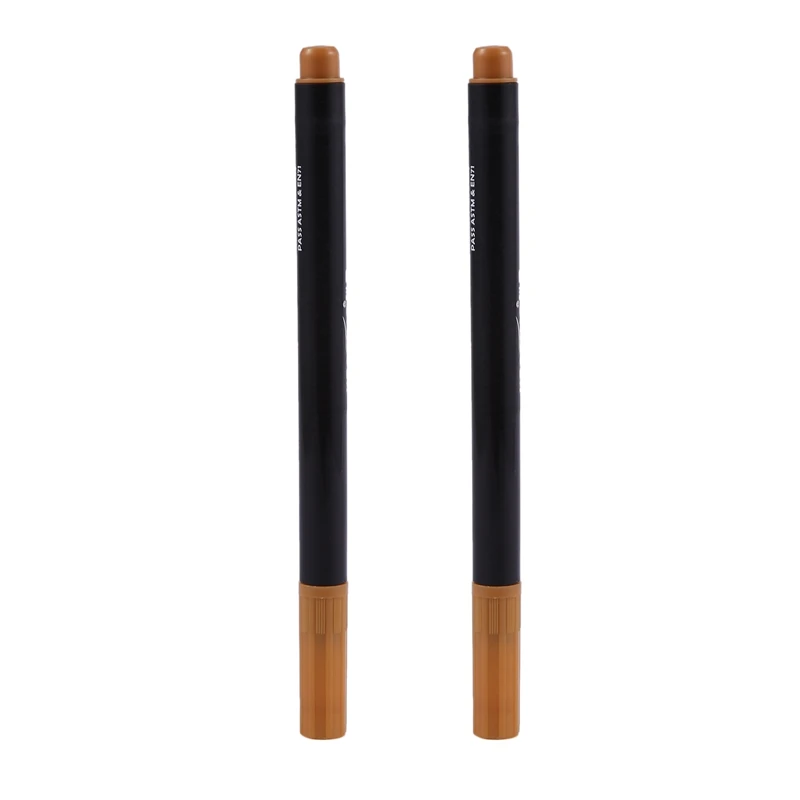2 X Fabric Marker Pens Permanent Colors For DIY Textile Clothes T-Shirt Shoes Brown