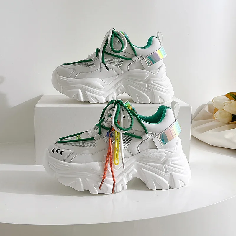 WUYAZQI New breathable fashion women's shoes inside increased candy color sports shoes women's casual running shoes women's Q8