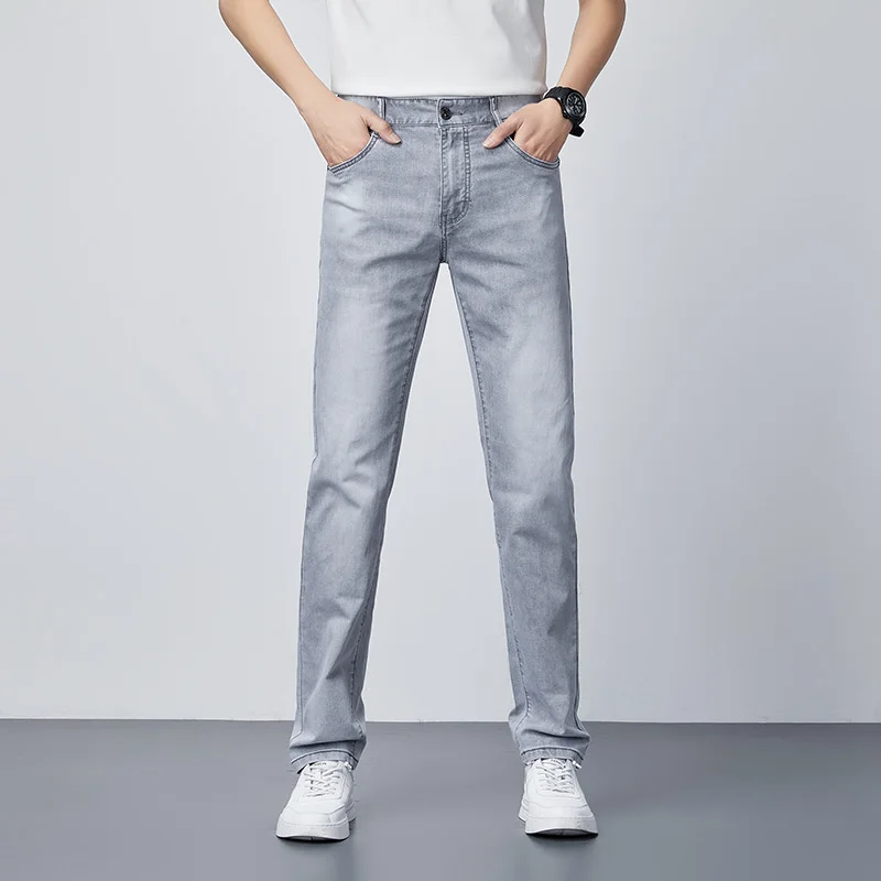 

2023 New Ultra-Thin Straight Jeans Men's Loose Men's Pants Spring and Autumn Trousers Summer Thin Pants Men's Casual