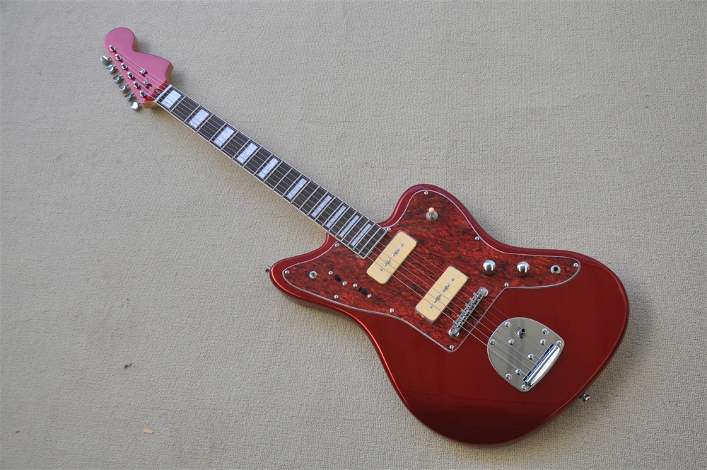 

wholesale Guitars New Jaguar Model dark red Electric Guitar Cream P90 Pickup Top Quality real photos in stock 41