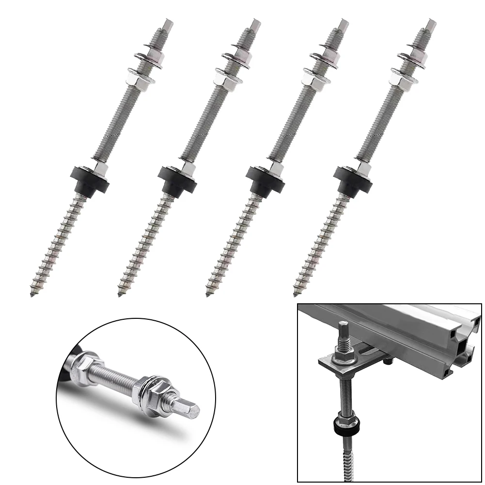 

Hanger Bolt Hook M10 With EPDM And Locking Nut Adapter A2 Solar P Hotovoltaic Solar Accessories Home Improvement Nails Screws