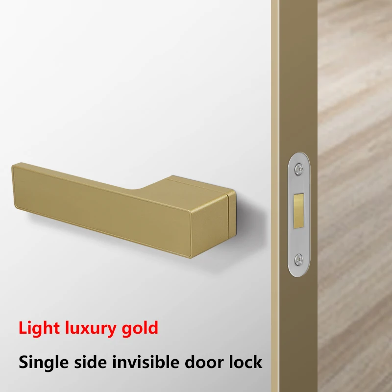 

Новый невидимый дверной замок, односторонняя дверь для спальни, минималистичная специальная секретная дверная ручка, белый, черный, внутренний скрытый одинарный замок