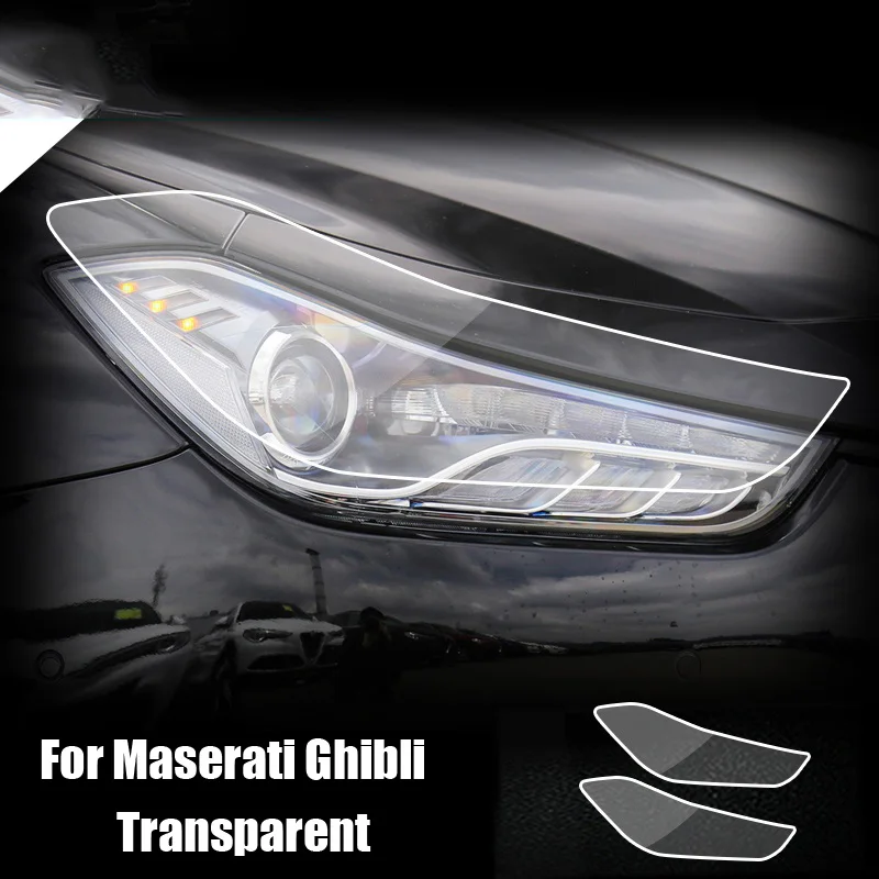 

Maserati Ghibli, Car headlights, Clear black dye, TPU protective film, B, Column, Repair, pre-cut stickers