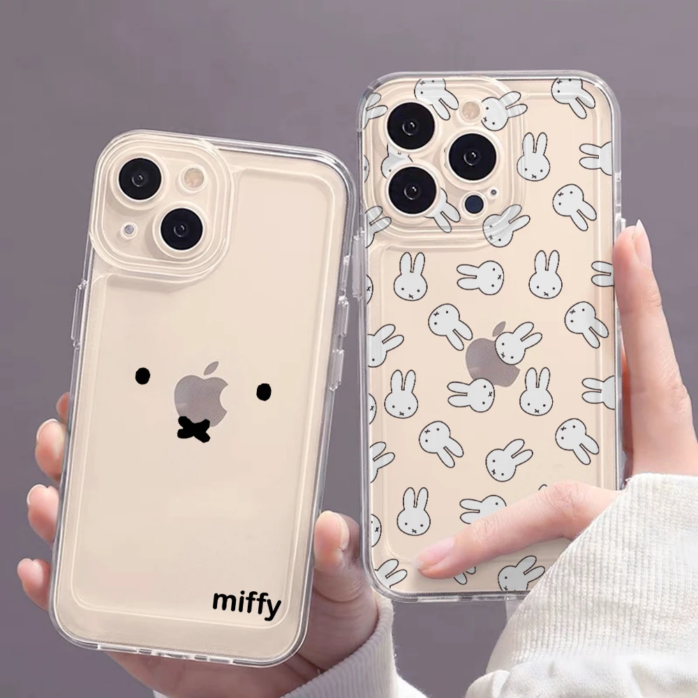 Cute Cartoon Miffys Phone Case for Samsung Galaxy S24 S23 S22 S21 S20 S10 FE Ultra Plus 5G Note 20 10 Pro Clear Soft Cover