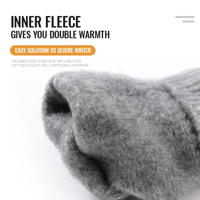 Перчатки мужские трикотажные для сенсорных экранов теплые варежки из шерсти-30