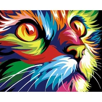 gatyztory 60x75cm frame oil digital painting by bumbers colorful animal kits acrylic paint by numbers for adults diy home decors