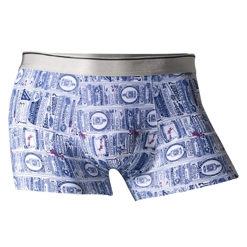 

2022 fashionable printed cotton underwear, men's angled swimming shorts