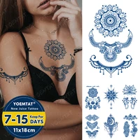 sexy ink juice waterproof temporary tattoo stickers indian henna body art blue fake tato men women long lasting transfer tattoos