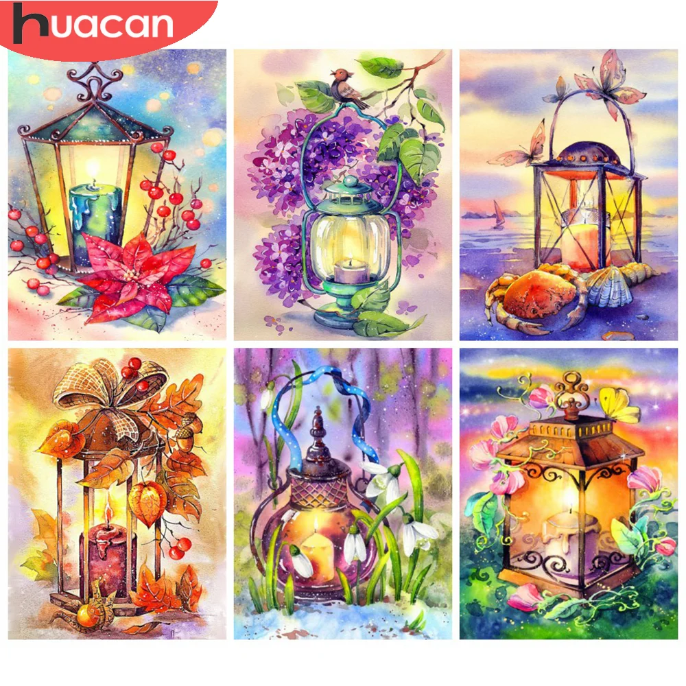 

HUACAN пейзаж алмазная живопись Бесплатная доставка 5D светильник вышивка крестиком цветок Мозаика Искусство ремесла шитье домашний декор