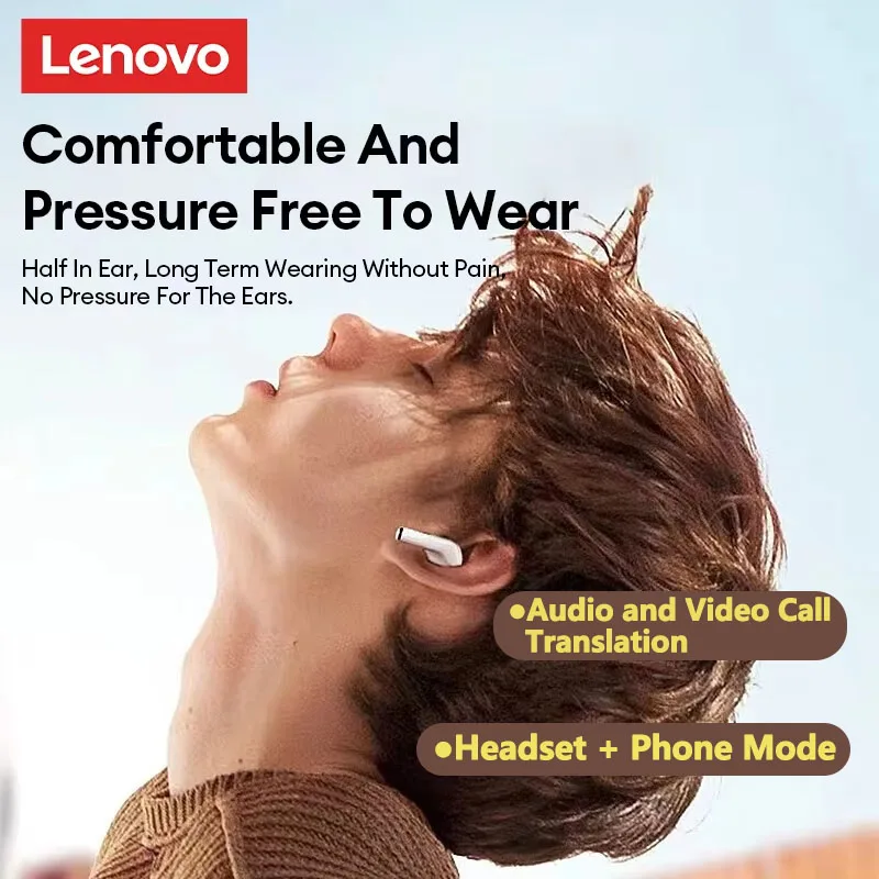 Фото Lenovo LP40 Pro Translation Earburds TWS Bluetooth Перевод в реальном времени Долговечные наушники с искусственным интеллектом Дорожный переводчик Гарнитура №5