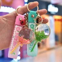fruit lollipop keychains women original design cartoon floating watermelon key chain girls bag keyring car pendant key ring gift
